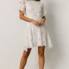 Aasha Lace Short Dress | Off White | Baltic Born Flash Sale