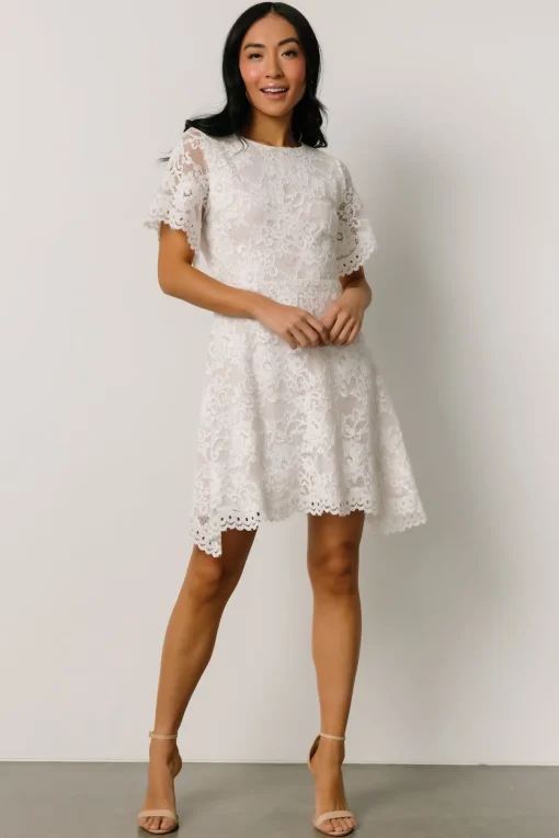 Aasha Lace Short Dress | Off White | Baltic Born Flash Sale