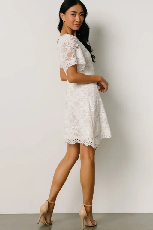 Aasha Lace Short Dress | Off White | Baltic Born Flash Sale