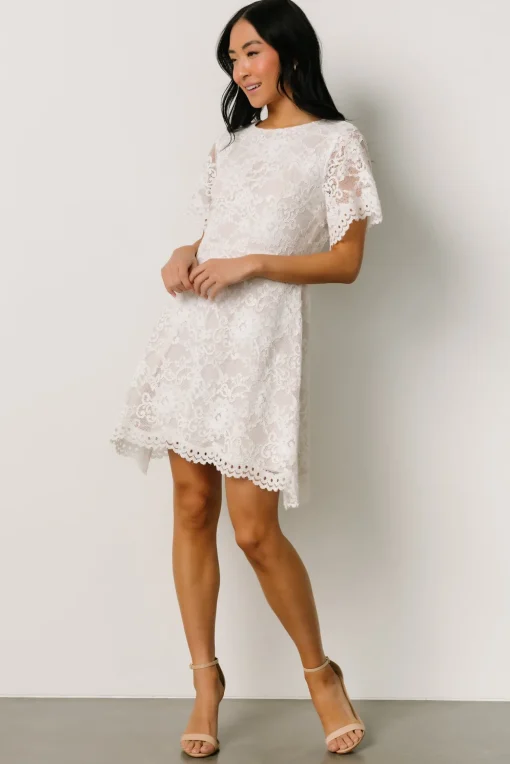 Aasha Lace Short Dress | Off White | Baltic Born Flash Sale