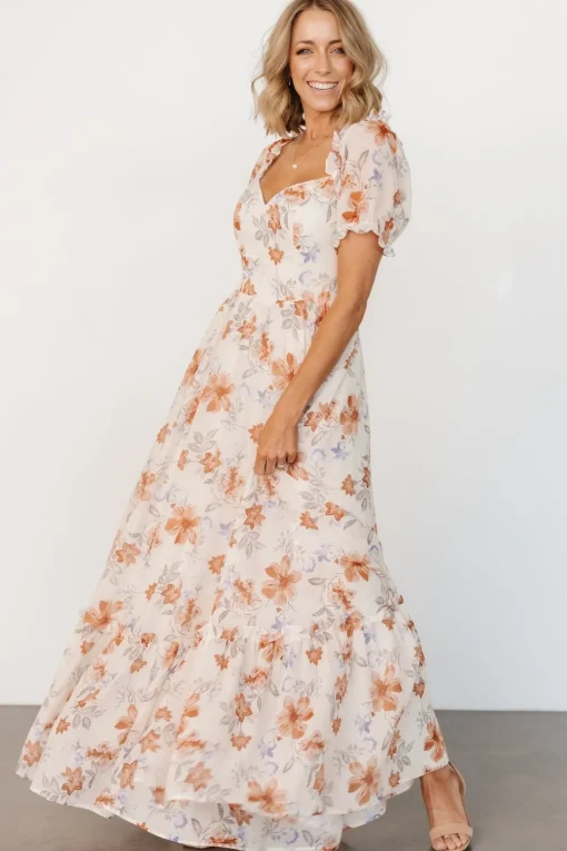 Aberdeen Sweetheart Maxi Dress | Cream Floral | Baltic Born Flash Sale