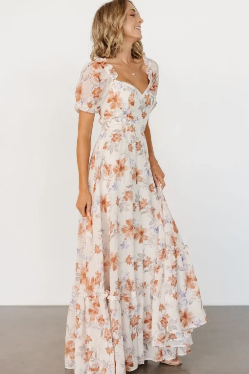 Aberdeen Sweetheart Maxi Dress | Cream Floral | Baltic Born Flash Sale