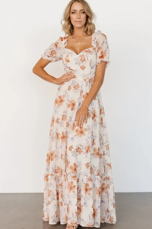 Aberdeen Sweetheart Maxi Dress | Cream Floral | Baltic Born Flash Sale