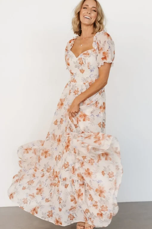 Aberdeen Sweetheart Maxi Dress | Cream Floral | Baltic Born Flash Sale