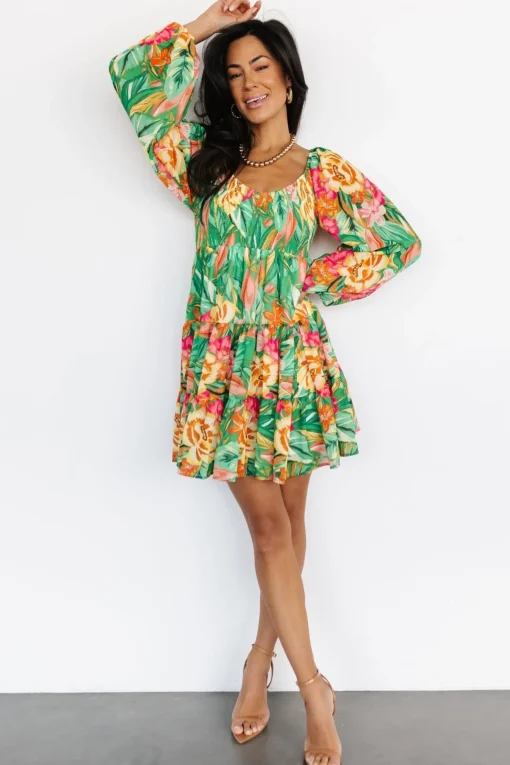Acapulco Short Dress | Green Multi Print | Baltic Born Shop