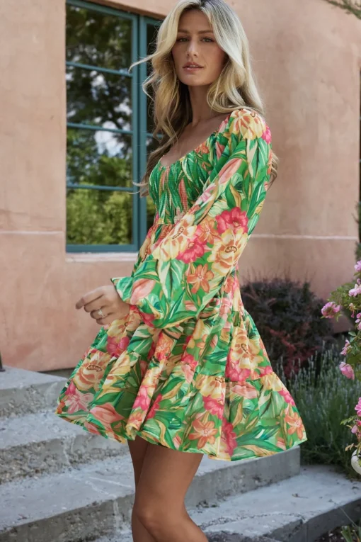 Acapulco Short Dress | Green Multi Print | Baltic Born Shop