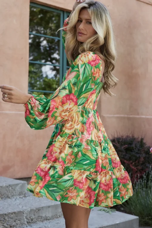 Acapulco Short Dress | Green Multi Print | Baltic Born Shop