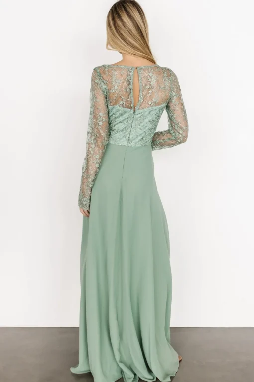 Adalaide Long Sleeve Maxi Dress | Dusty Sage | Baltic Born Discount