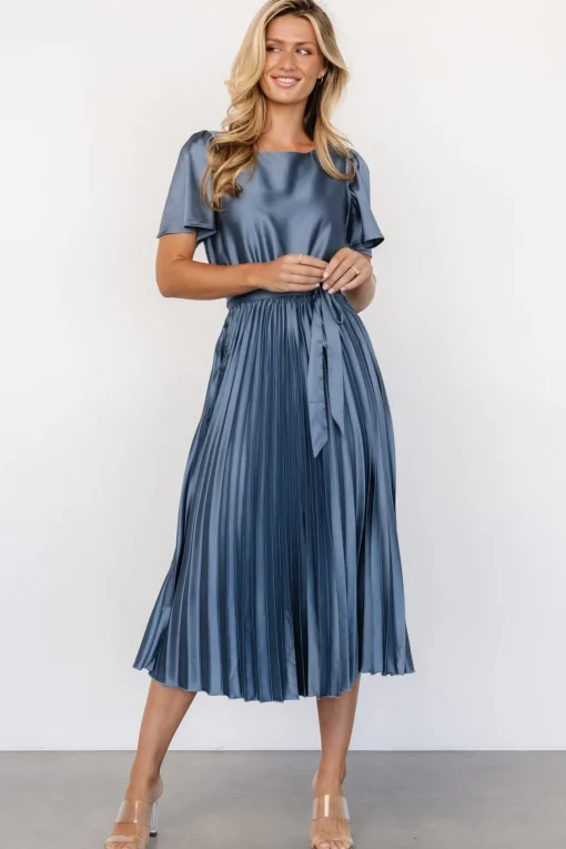 Adelaide Pleated Satin Dress | | Baltic Born New