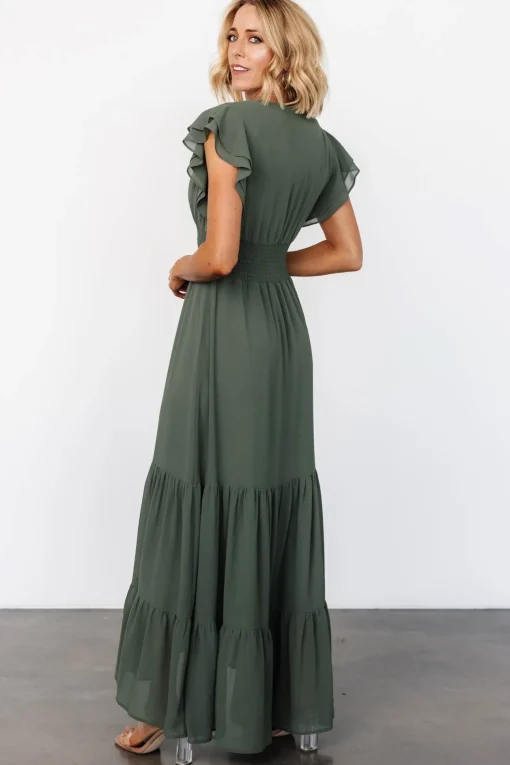 Adelina Maxi Dress | Dark Sage | Baltic Born Best