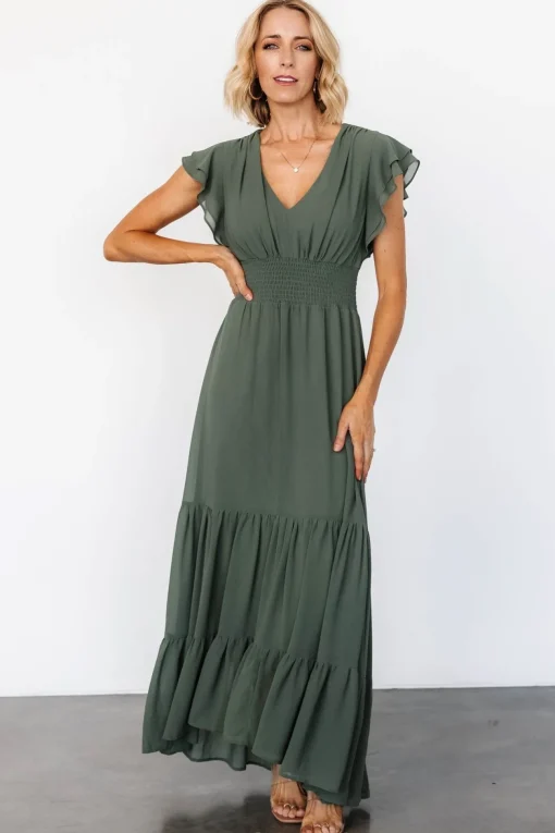 Adelina Maxi Dress | Dark Sage | Baltic Born Best