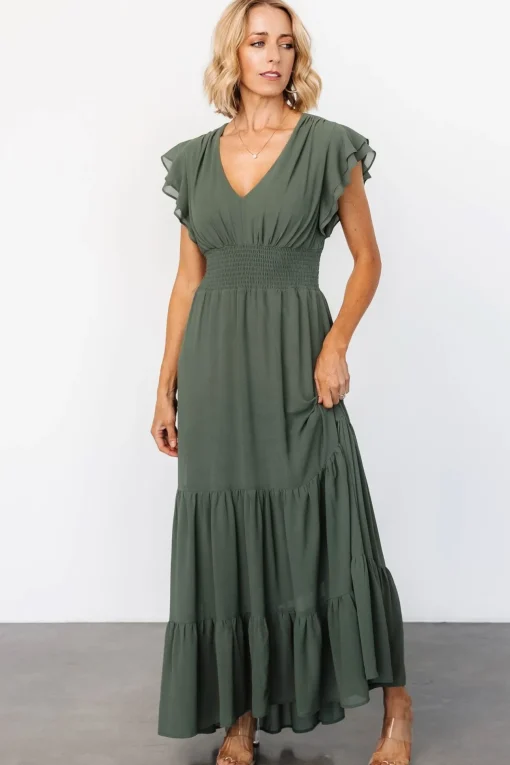 Adelina Maxi Dress | Dark Sage | Baltic Born Best