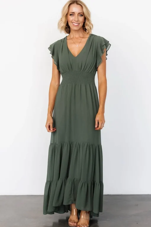 Adelina Maxi Dress | Dark Sage | Baltic Born Best