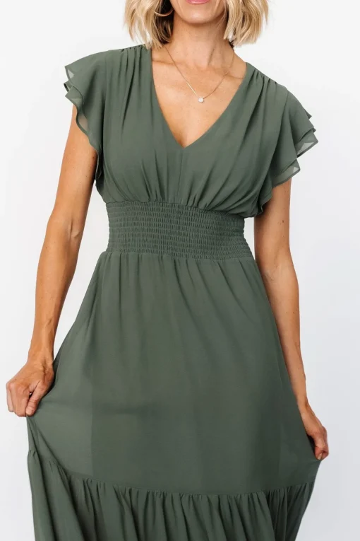 Adelina Maxi Dress | Dark Sage | Baltic Born Best