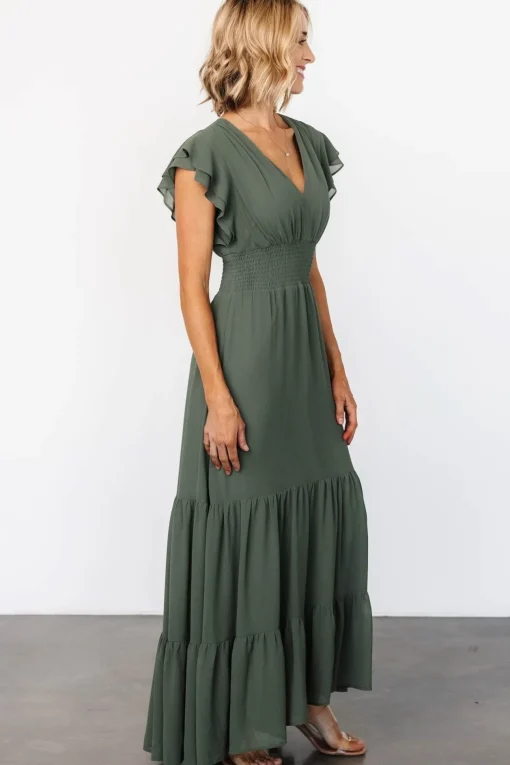 Adelina Maxi Dress | Dark Sage | Baltic Born Best