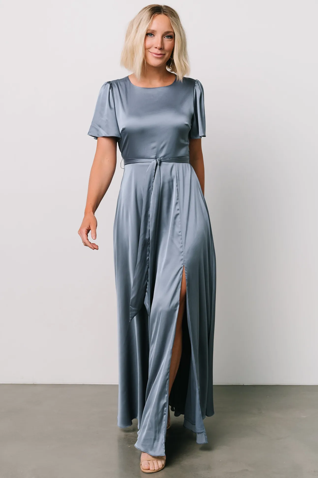 Agnes Satin Maxi Dress | Whisper Blue | Baltic Born Cheap