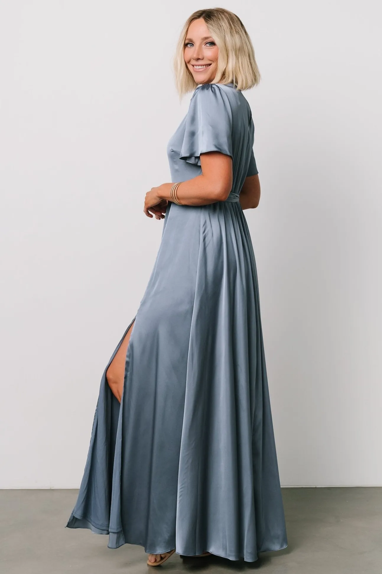 Agnes Satin Maxi Dress | Whisper Blue | Baltic Born Cheap