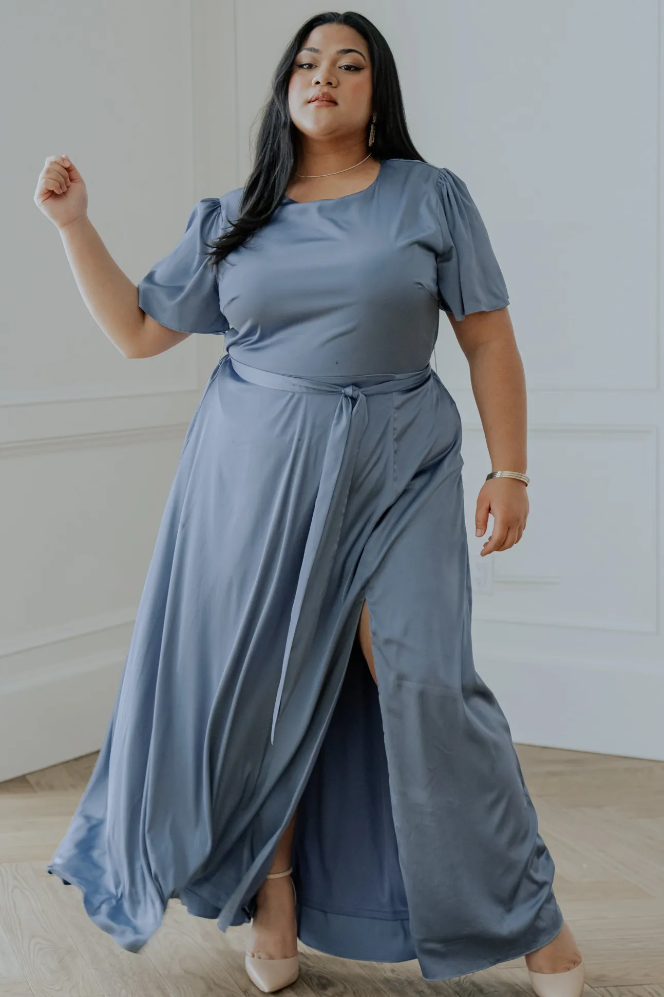 Agnes Satin Maxi Dress | Whisper Blue | Baltic Born Cheap