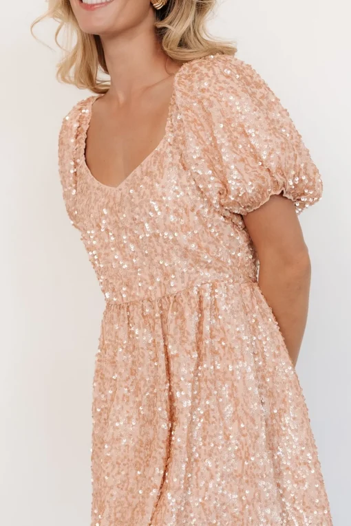 Ainsley Sequin Short Dress | Rose Gold | Baltic Born Cheap
