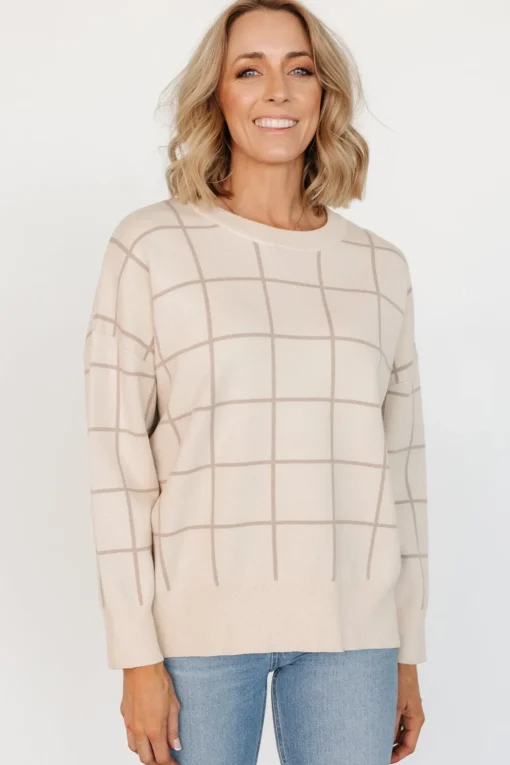 Alden Knit Sweater | Oatmeal + Taupe | Baltic Born Online