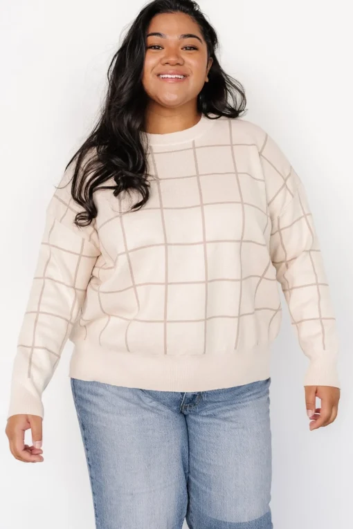 Alden Knit Sweater | Oatmeal + Taupe | Baltic Born Online