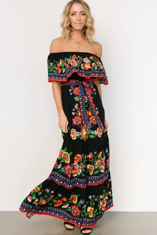 Alejandra Maxi Dress | Black Multi Floral | Baltic Born Online