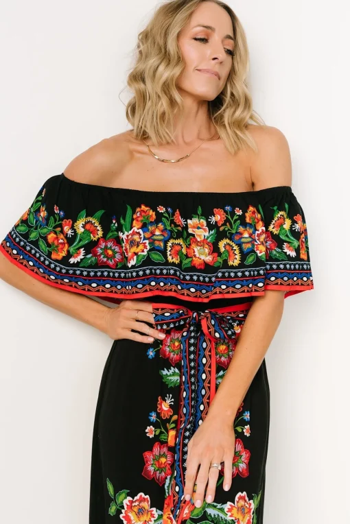 Alejandra Maxi Dress | Black Multi Floral | Baltic Born Online