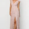 Alexa Embroidered Sequin Maxi Dress | Blush Rose | Baltic Born Cheap