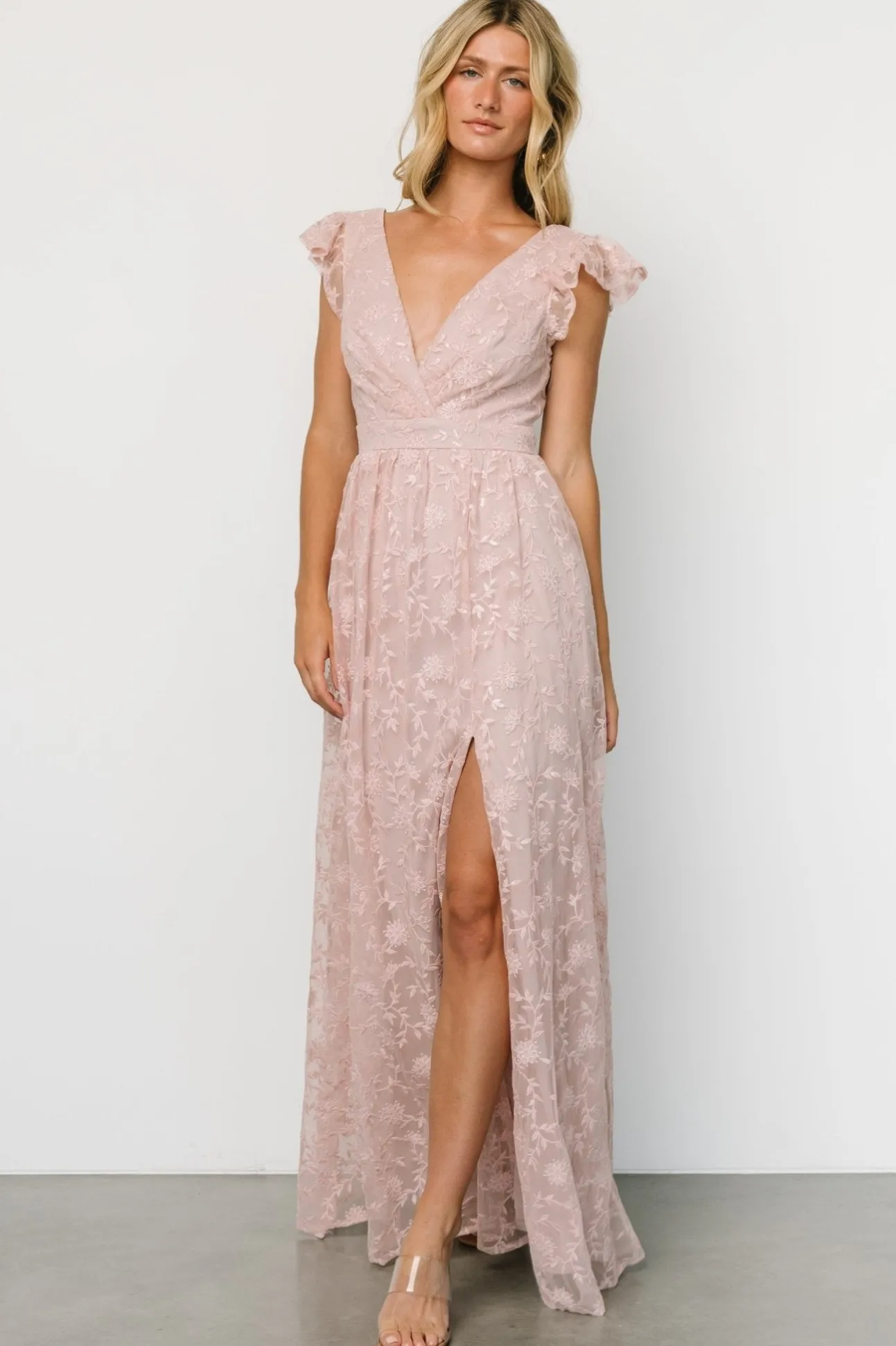 Alexa Embroidered Sequin Maxi Dress | Blush Rose | Baltic Born Cheap
