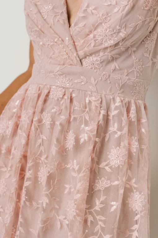 Alexa Embroidered Sequin Maxi Dress | Blush Rose | Baltic Born Cheap