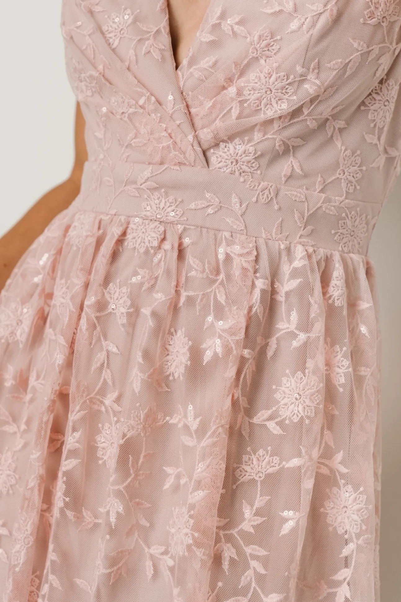 Alexa Embroidered Sequin Maxi Dress | Blush Rose | Baltic Born Cheap