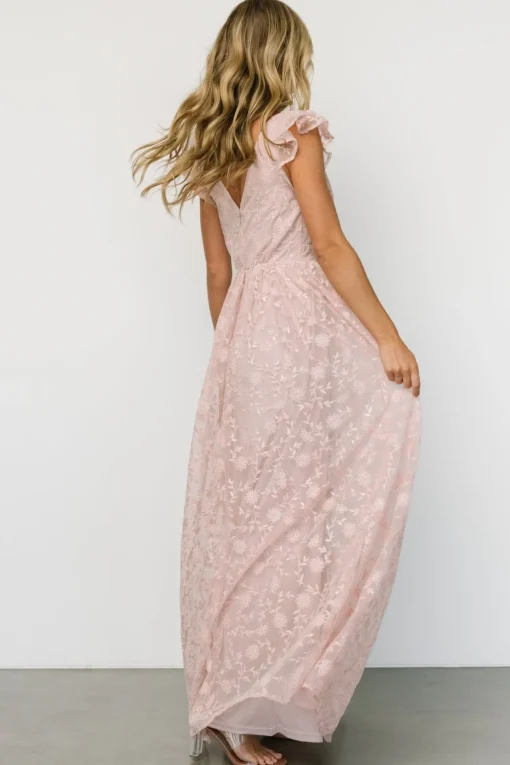 Alexa Embroidered Sequin Maxi Dress | Blush Rose | Baltic Born Cheap