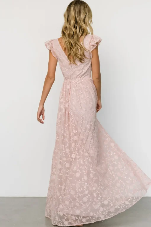 Alexa Embroidered Sequin Maxi Dress | Blush Rose | Baltic Born Cheap