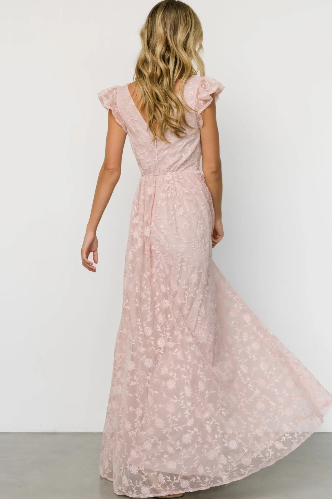 Alexa Embroidered Sequin Maxi Dress | Blush Rose | Baltic Born Cheap