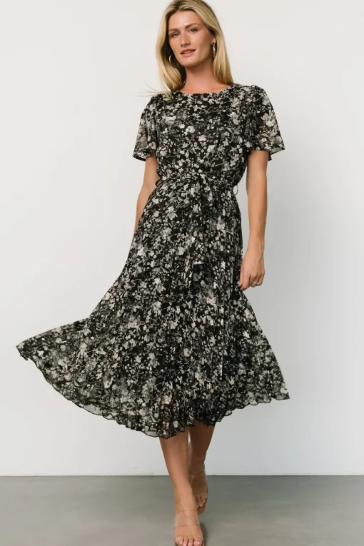 Alexandra Pleated Dress | Black + Slate | Baltic Born Online