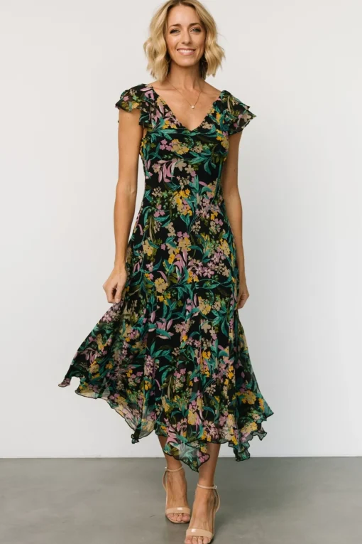 Alisa Maxi Dress | Black Floral | Baltic Born Outlet