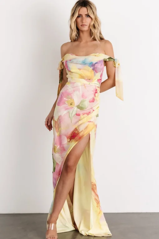 Allegra Off Shoulder Maxi Dress | Multi Floral | Baltic Born Clearance