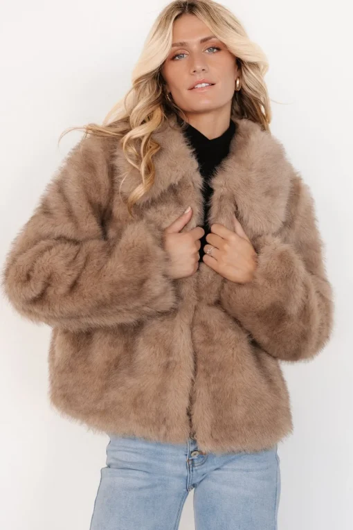Amarante Faux Fur Coat | Beige Mink | Baltic Born Cheap