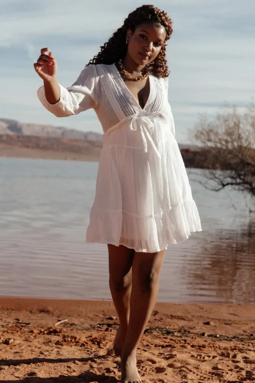 Amelia Boho Mini Dress | Off White | Baltic Born Cheap
