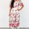 Anastasie Floral Embroidered Dress | Pink Multi | Baltic Born Discount