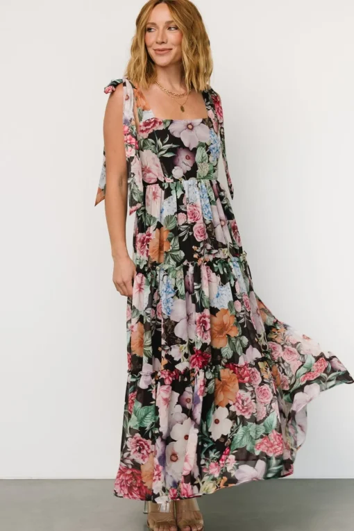 Anita Maxi Dress | Black Multi Floral | Baltic Born Hot