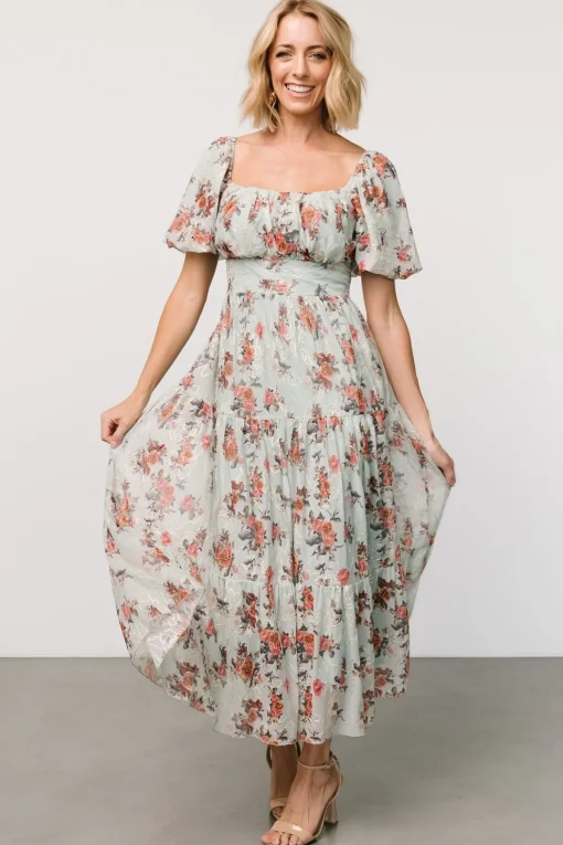 Annabeth Midi Dress | Eucalyptus Floral | Baltic Born Flash Sale