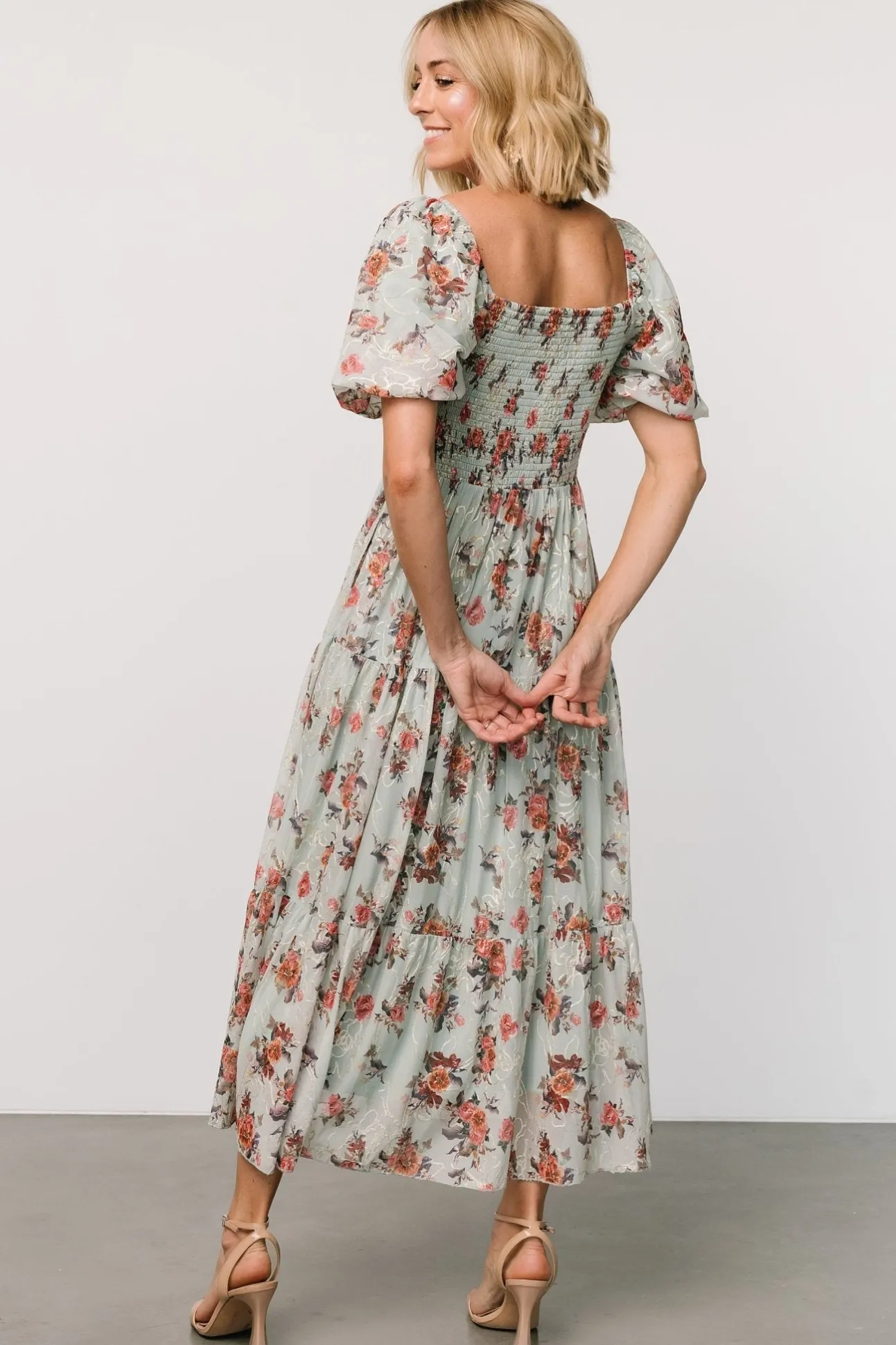 Annabeth Midi Dress | Eucalyptus Floral | Baltic Born Flash Sale