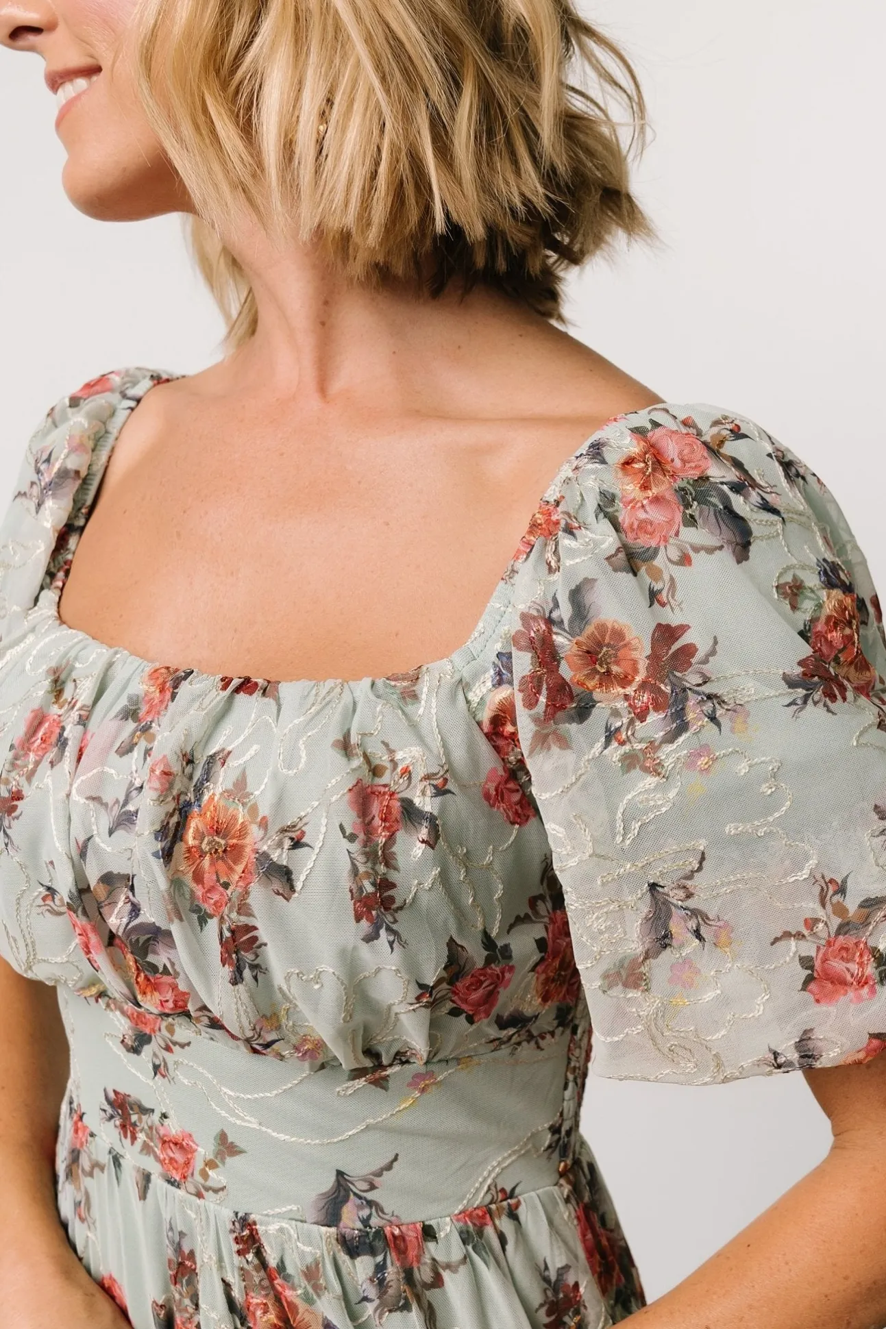 Annabeth Midi Dress | Eucalyptus Floral | Baltic Born Flash Sale