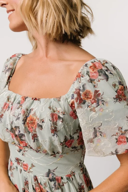 Annabeth Midi Dress | Eucalyptus Floral | Baltic Born Flash Sale