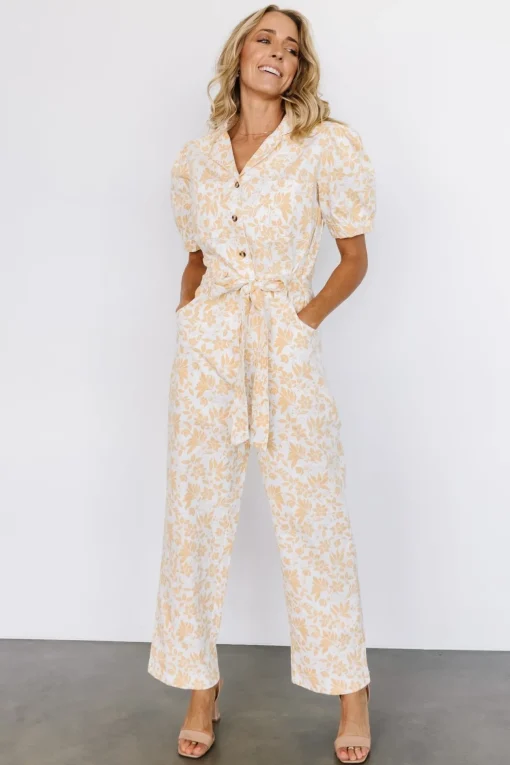 Annalise Jumpsuit | White + Yellow | Baltic Born Best Sale