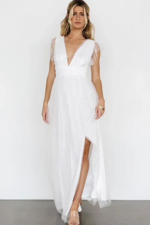 Annika Sequin Mesh Maxi Dress | Off White | Baltic Born Hot