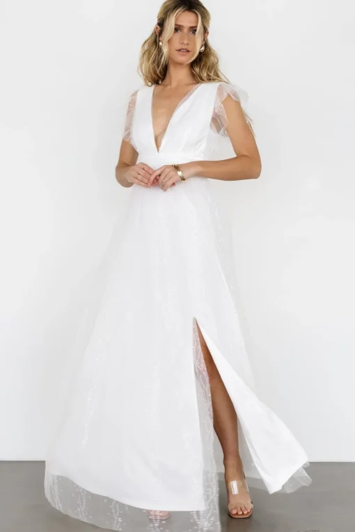 Annika Sequin Mesh Maxi Dress | Off White | Baltic Born Hot