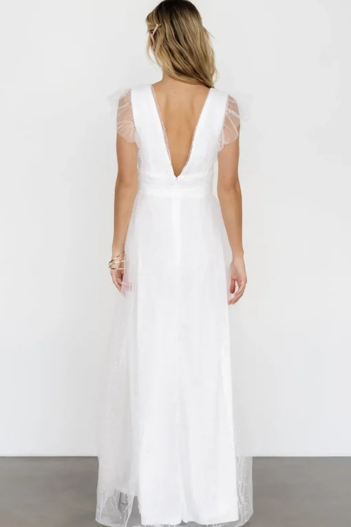 Annika Sequin Mesh Maxi Dress | Off White | Baltic Born Hot