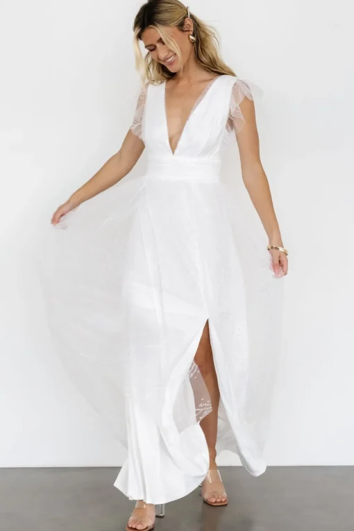 Annika Sequin Mesh Maxi Dress | Off White | Baltic Born Hot